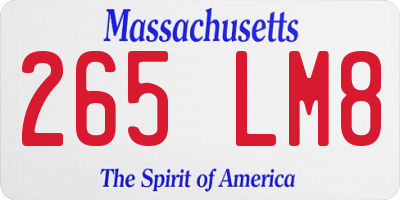 MA license plate 265LM8