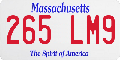 MA license plate 265LM9