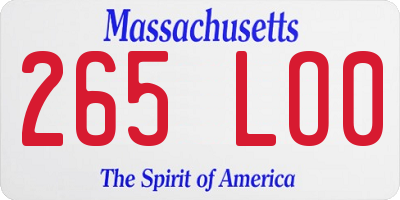 MA license plate 265LO0