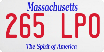 MA license plate 265LP0