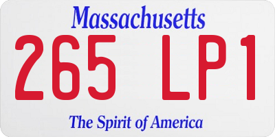 MA license plate 265LP1