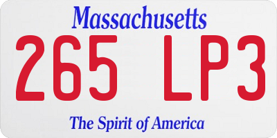 MA license plate 265LP3