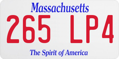 MA license plate 265LP4