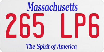 MA license plate 265LP6