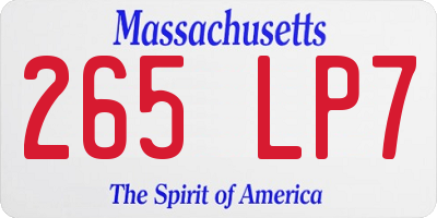 MA license plate 265LP7