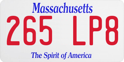 MA license plate 265LP8