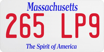 MA license plate 265LP9