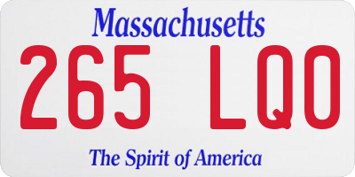 MA license plate 265LQ0
