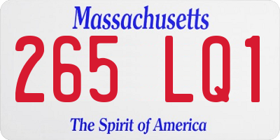 MA license plate 265LQ1