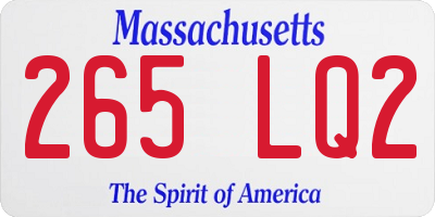 MA license plate 265LQ2