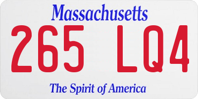 MA license plate 265LQ4