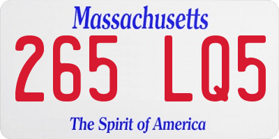 MA license plate 265LQ5