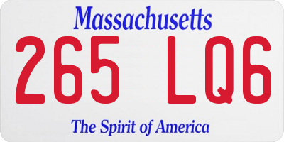 MA license plate 265LQ6