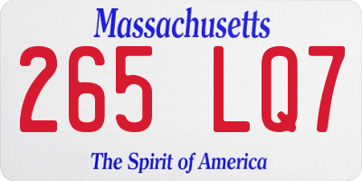 MA license plate 265LQ7