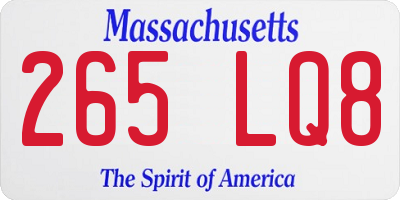 MA license plate 265LQ8