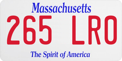 MA license plate 265LR0