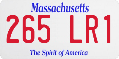 MA license plate 265LR1
