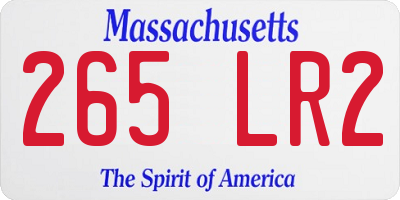 MA license plate 265LR2