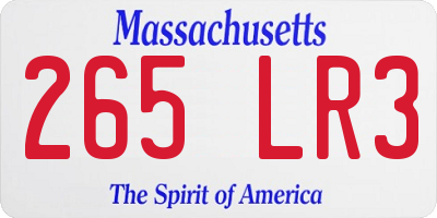 MA license plate 265LR3