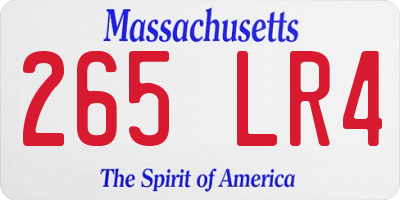 MA license plate 265LR4