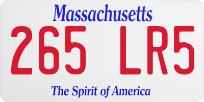 MA license plate 265LR5