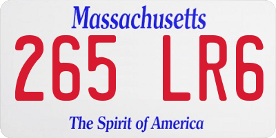 MA license plate 265LR6