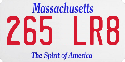 MA license plate 265LR8