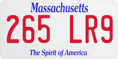 MA license plate 265LR9