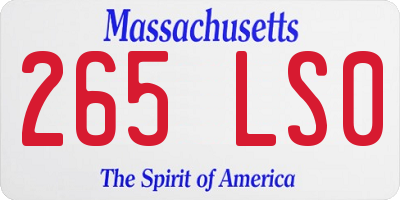 MA license plate 265LS0
