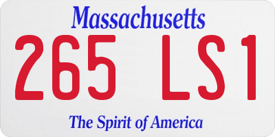 MA license plate 265LS1