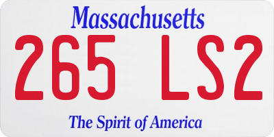MA license plate 265LS2