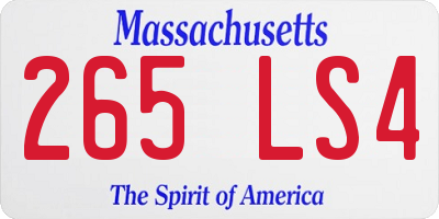 MA license plate 265LS4