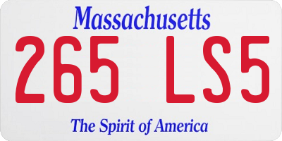 MA license plate 265LS5