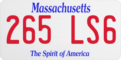MA license plate 265LS6