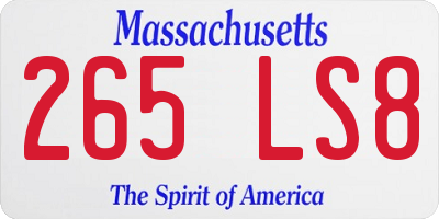 MA license plate 265LS8