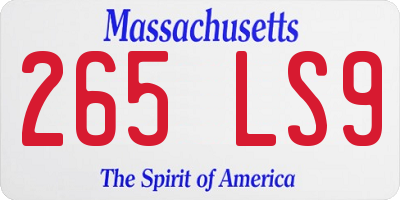 MA license plate 265LS9