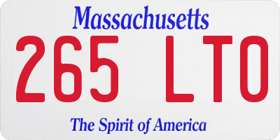 MA license plate 265LT0