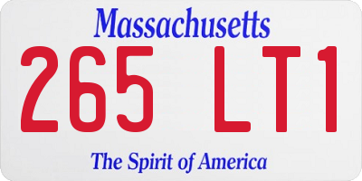 MA license plate 265LT1