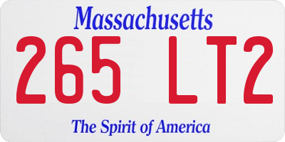 MA license plate 265LT2