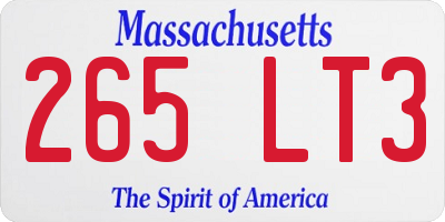 MA license plate 265LT3