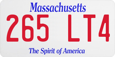 MA license plate 265LT4
