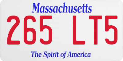 MA license plate 265LT5