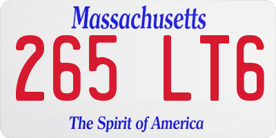 MA license plate 265LT6