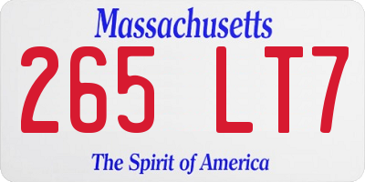 MA license plate 265LT7
