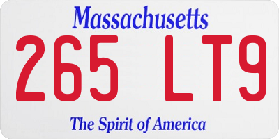 MA license plate 265LT9