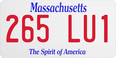 MA license plate 265LU1
