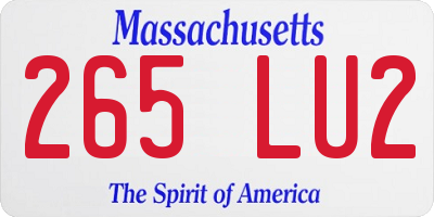 MA license plate 265LU2
