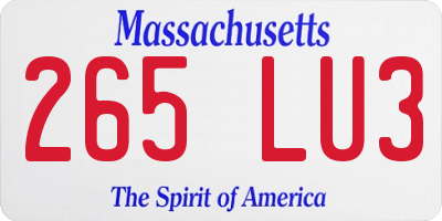 MA license plate 265LU3