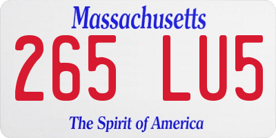 MA license plate 265LU5