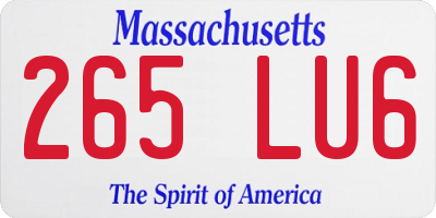 MA license plate 265LU6